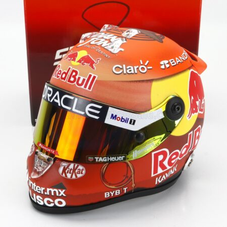 MINI HELMET 1/2 SCHUBERTH HELMET | CASCO HELMET F1 SERGIO PEREZ TEAM ORACLE RED BULL RACING N 11 CANADA GP 2023 | YELLOW ORANGE MATT RED