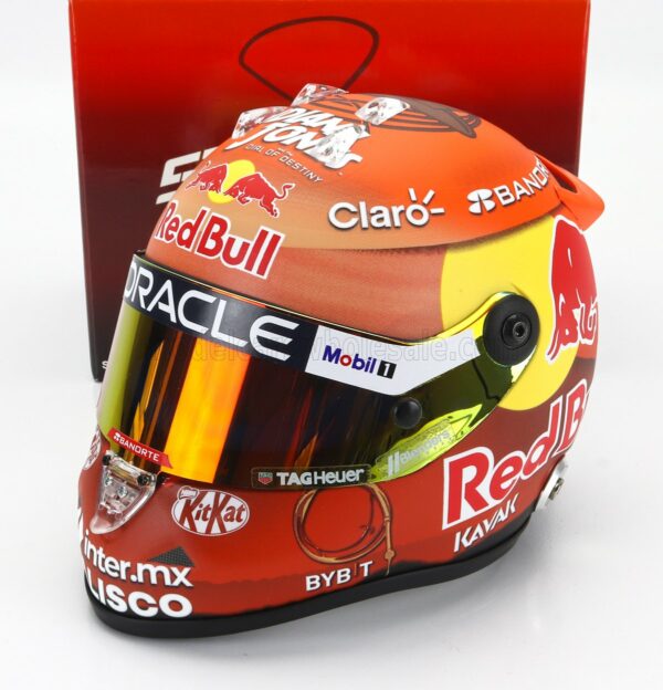 MINI HELMET 1/2 SCHUBERTH HELMET | CASCO HELMET F1 SERGIO PEREZ TEAM ORACLE RED BULL RACING N 11 CANADA GP 2023 | YELLOW ORANGE MATT RED