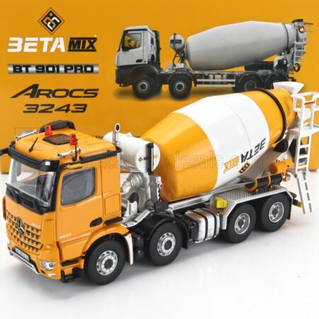 NZG 1/50 MERCEDES BENZ | AROCS 3243 TRUCK BETA BETONIERA TANKER CEMENT MIXER TRUCK 4-ASSI 2018 | YELLOW WHITE