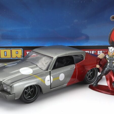 JADA 1/32 CHEVROLET | CHEVELLE SS 1970 WITH THOR FIGURE | GREY RED