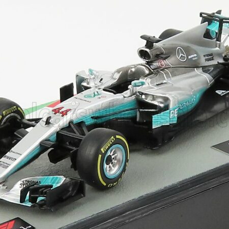 EDICOLA 1/43 MERCEDES GP | F1  W08 EQ POWER+ TEAM MERCEDES AMG N 44 WORLD CHAMPION SEASON 2017 LEWIS HAMILTON | SILVER GREEN