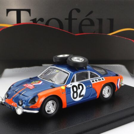 TROFEU 1/43 RENAULT | A110 ALPINE (night version) N 82 RALLY MONTECARLO 1973 UMBERTO DE BONIS - MARIA T.PELOSSA | BLUE ORANGE