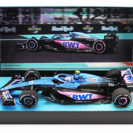 MINICHAMPS 1/18 ALPINE | F1  A523 TEAM BWT ALPINE N 10 8th MIAMI GP WITH PIT BOARD 2023 PIERRE GASLY | BLUE BLACK PINK