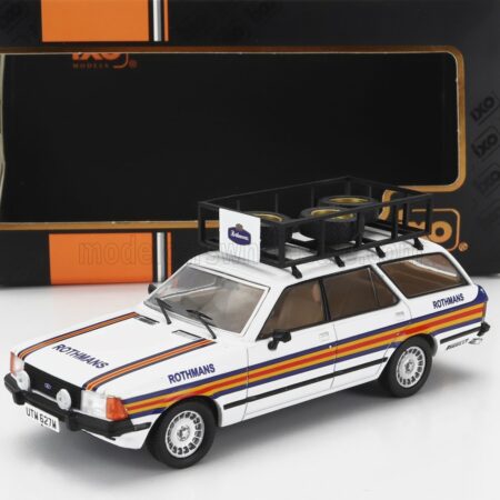 IXO-MODELS 1/43 FORD ENGLAND | GRANADA MKII TOURER TEAM ROTHMANS RALLY ASSISTANCE 1980 | WHITE BLUE YELLOW