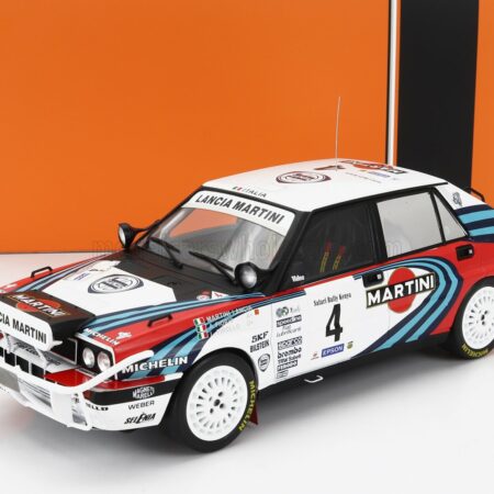 IXO-MODELS 1/18 LANCIA | DELTA INTEGRALE 16V MARTINI (night version) N 4 RALLY SAFARI 1990 ALESSANDRO FIORIO - LUIGI PIROLLO | WHITE BLUE RED