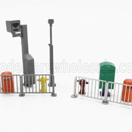 TINY TOYS 1/43 ACCESSORIES | SET TRANSENNE STREET - BARRICADES - SEMAFORO - TRAFFIC-LIGHTS | /