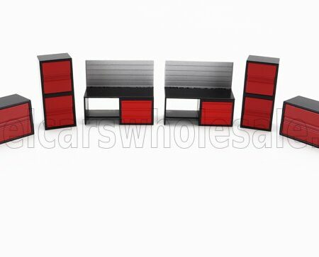 TINY TOYS 1/43 ACCESSORIES | SET GARAGE STORAGE FORNITURE | RED