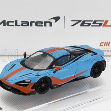 CM-MODELS 1/64 McLAREN | 765LT WITH RACING SET WHEELS 2020 | LIGHT BLUE ORANGE