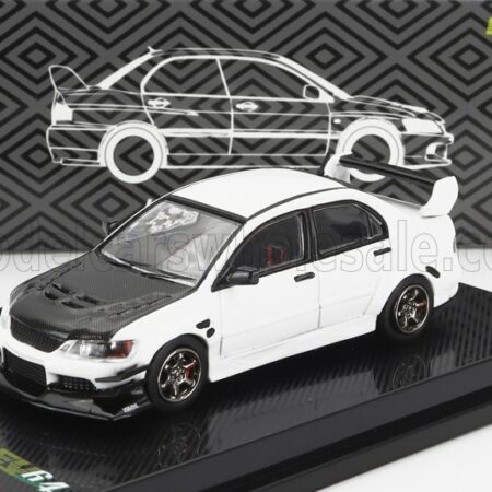 CM-MODELS 1/64 MITSUBISHI | LANCER EVO IX 2003 | WHITE CARBON BLACK