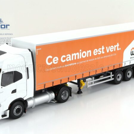 ELIGOR 1/43 IVECO FIAT | S-WAY NP TRUCK TELONATO WELDOM TRANSPORTS 2021 | WHITE ORANGE