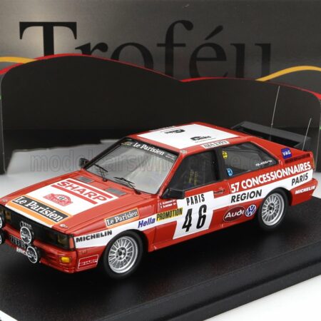 TROFEU 1/43 AUDI | QUATTRO (night version) N 46 RALLY MONTECARLO 1982 HENRY COCHIN - MORIN | RED WHITE