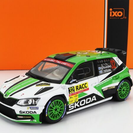 IXO-MODELS 1/24 SKODA | FABIA R5 TEAM SKODA MOTORSPORT N 32 RALLY RACC CATALUNYA 2018 KALLE ROVANPERA - JONNE HALTTUNEN | WHITE GREEN BLACK