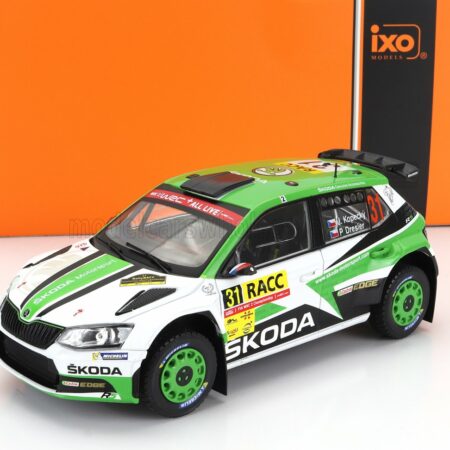 IXO-MODELS 1/24 SKODA | FABIA R5 TEAM SKODA MOTORSPORT N 31 RALLY RACC CATALUNYA 2018 JAN KOPECKY - PAVEL DRESLER | WHITE GREEN BLACK