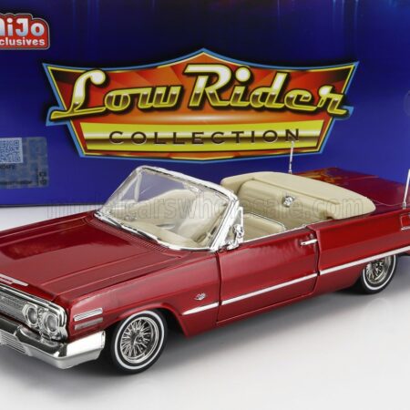 WELLY 1/24 CHEVROLET | IMPALA CABRIOLET OPEN LOW RIDER 1963 | RED MET