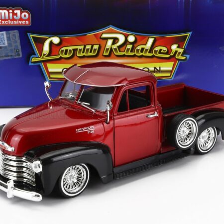 WELLY 1/24 CHEVROLET | 3100 PICK-UP LOW RIDER 1953 | RED MET BLACK