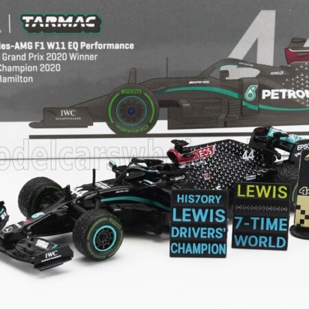 TARMAC 1/64 MERCEDES GP | F1  W11 EQ PERFORMANCE TEAM AMG PETRONAS MOTORSPORT N 44 (WITH RAIN TYRES - 7 TIMES WORLD CHAMPION) WINNER TURKISH GP 2020 LEWIS HAMILTON | BLACK GREEN