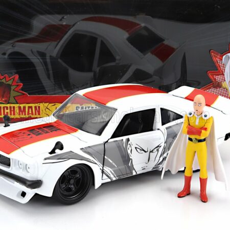 JADA 1/24 MAZDA | RX-3 WITH ONE PUNCH SAITAMA FIGURE 1974 | WHITE RED YELLOW