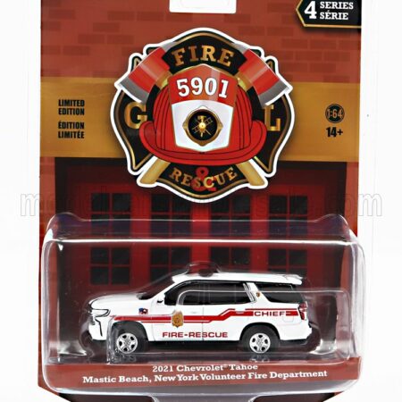 GREENLIGHT 1/64 CHEVROLET | TAHOE MASTIC BEACH FIRE ENGINE 2021 | WHITE RED