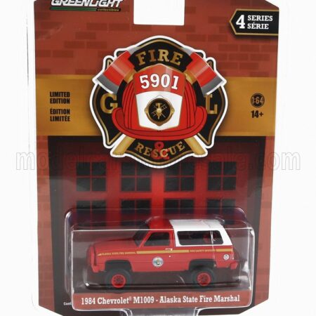 GREENLIGHT 1/64 CHEVROLET | M1009 ALASKA STATE FIRE ENGINE 1984 | RED WHITE