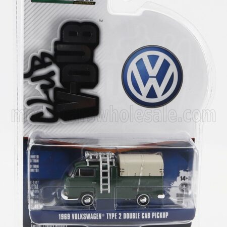 GREENLIGHT 1/64 VOLKSWAGEN | T2 PICK-UP TELONATO CLOSED 1969 | GREEN BEIGE