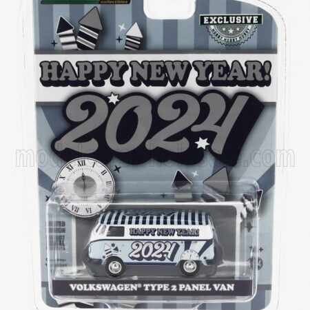 GREENLIGHT 1/64 VOLKSWAGEN | T2 PANEL VAN 1962 - HAPPY NEW YEAR 2024 | LIGHT BLUE WHITE