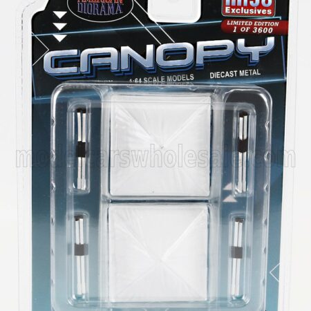 AMERICAN DIORAMA 1/64 ACCESSORIES | CANOPY SET WITH FRAME AND COVER | WHITE