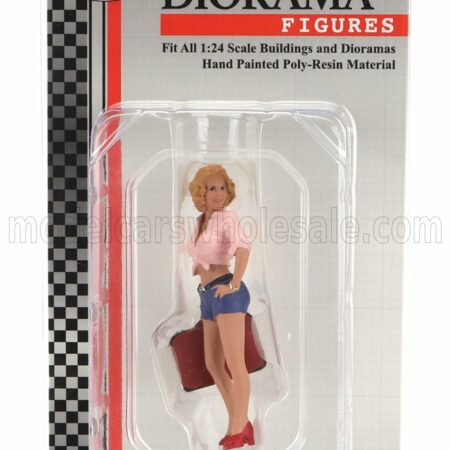 AMERICAN DIORAMA 1/24 FIGURES | GIRL WITH SUITCASE | PINK BLUE