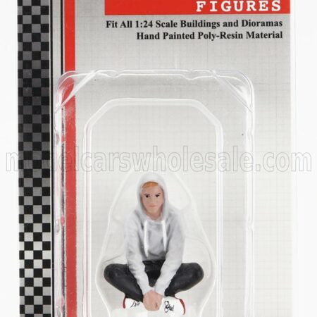 AMERICAN DIORAMA 1/24 FIGURES | MAN SITTING | GREY BLACK