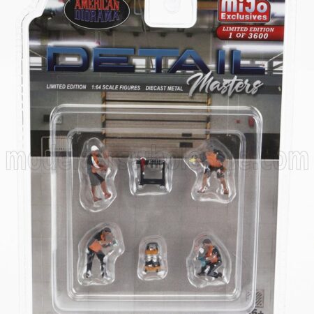 AMERICAN DIORAMA 1/64 FIGURES | SET 6X DETAIL MASTERS | BLACK ORANGE