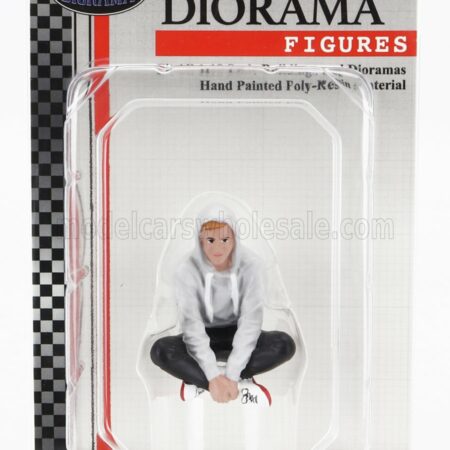 AMERICAN DIORAMA 1/18 FIGURES | MAN SITTING | GREY BLACK