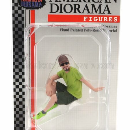 AMERICAN DIORAMA 1/18 FIGURES | MAN SITTING | LIGHT GREEN BLUE