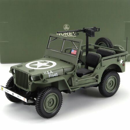 NOREV 1/18 JEEP | WILLYS CABRIOLET OPEN ARMY D-DAY NORMANDY 1944 | MILITARY GREEN