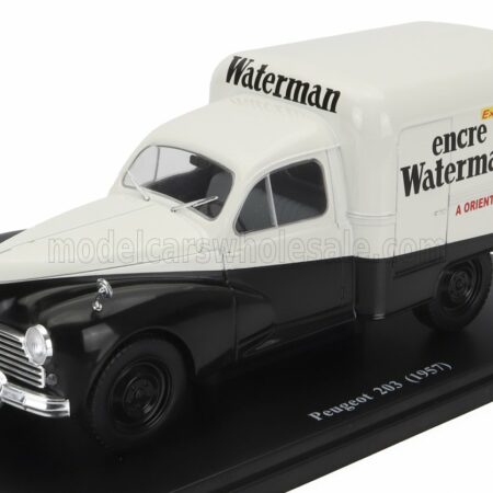 EDICOLA 1/24 PEUGEOT | 203 VAN ENCRE WATERMAN 1957 - WITHOUT CARD BOX - SENZA SCATOLA | WHITE BLACK