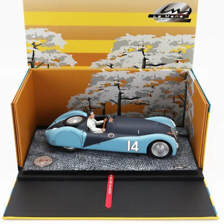 LE MANS MINIATURES 1/18 BUGATTI | F1  TYPE 57S 45 N 14 A.C.F. GP 1937 JEAN BUGATTI | 2 TONE MATT BLUE