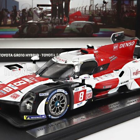 SPARK-MODEL 1/43 TOYOTA | GR010 3.5L TURBO HYBRID V6 TEAM TOYOTA GAZOO RACING N 8 WINNER 24h LE MANS 2022 WITH TROPHY SEBASTIEN BUEMI - BRENDON HARTLEY - RYO HIRAKAWA | WHITE RED