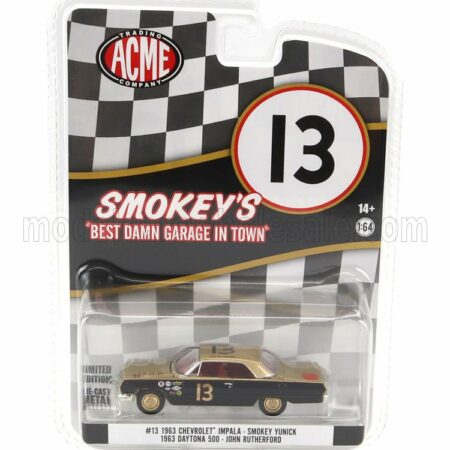 ACME-MODELS 1/64 CHEVROLET | IMPALA N 13 DAYTONA 500 1963 JOHN RUTHERFORD | GOLD BLACK