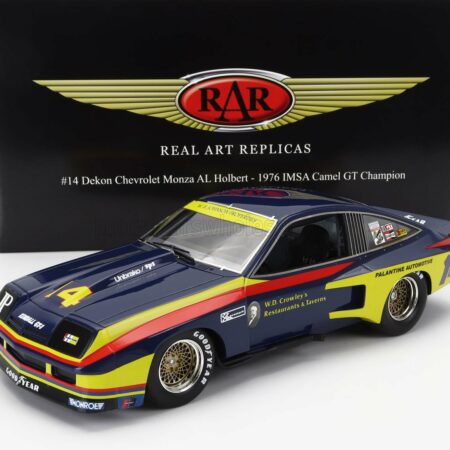 ACME-MODELS 1/18 CHEVROLET | MONZA COUPE N 14 CHAMPION IMSA CAMEL GT CHAMPION 1976 AL HOLBERT | BLUE RED YELLOW