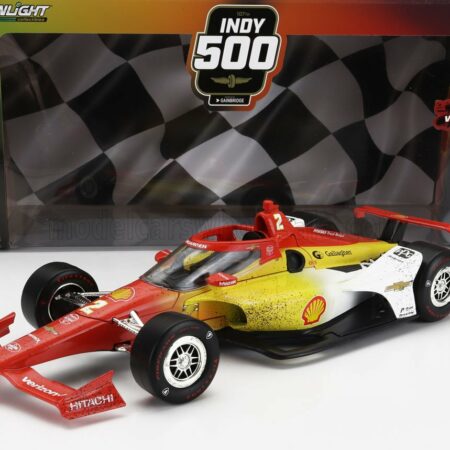 GREENLIGHT 1/18 CHEVROLET | TEAM PENSKE N 2 WINNER INDIANAPOLIS INDY 500 INDYCAR SERIES (AFTER RACE) 2023 JOSEF NEWGARDEN | RED WHITE YELLOW