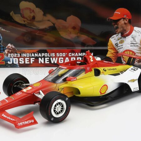 GREENLIGHT 1/18 CHEVROLET | TEAM PENSKE N 2 WINNER INDIANAPOLIS INDY 500 INDYCAR SERIES 2023 JOSEF NEWGARDEN | RED WHITE YELLOW