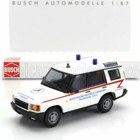 BUSCH 1/87 LAND ROVER | DISCOVERY MKII ASSOCIAZIONE NAZIONALE CARABINIERI PROTEZIONE CIVILE 1989 | WHITE RED