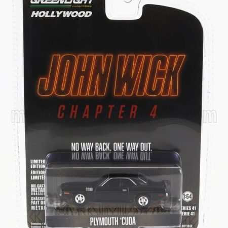 GREENLIGHT 1/64 PLYMOUTH | CUDA COUPE 1971 - JOHN WICK CHAPTER 4 MOVIE 2023 | BLACK