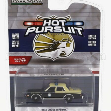 GREENLIGHT 1/64 DODGE | DIPLOMAT FLORIDA HIGHWAY PATROL POLICE 1983 | BLACK CREAM