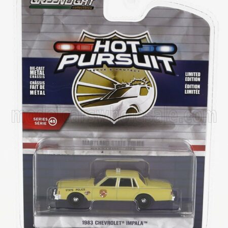 GREENLIGHT 1/64 CHEVROLET | IMPALA MARYLAND STATE POLICE 1983 | YELLOW