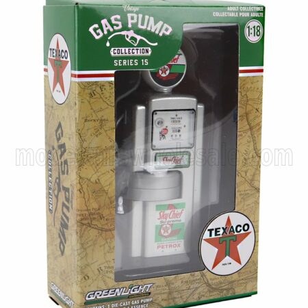 GREENLIGHT 1/18 ACCESSORIES | POMPA BENZINA - WAYNE 100-A GAS PUMP TEXACO GASOLINE 1948 | GREY