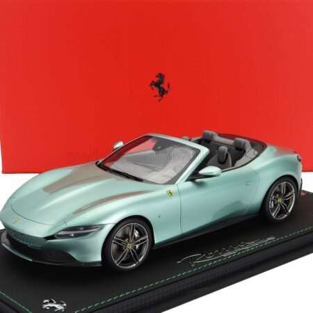 BBR-MODELS 1/18 FERRARI | ROMA SPIDER OPEN 2020 - CON VETRINA - WITH SHOWCASE | VERDE TEVERE - GREEN MET