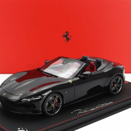 BBR-MODELS 1/18 FERRARI | ROMA SPIDER OPEN 2020 - CON VETRINA - WITH SHOWCASE | NERO PUROSANGUE - BLACK