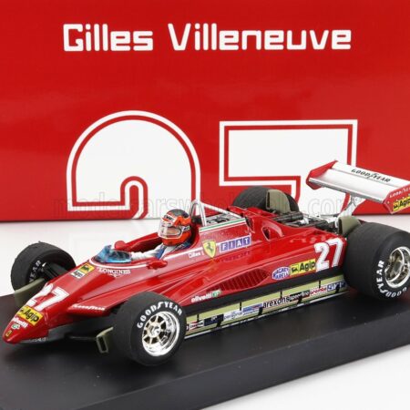 BRUMM 1/43 FERRARI | F1  126C2 N 27 BRAZILIAN GP 1982 GILLES VILLENEUVE - WITH DRIVER FIGURE | RED