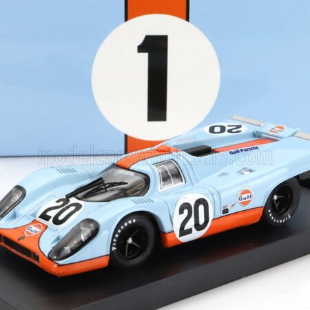 BRUMM 1/43 PORSCHE | 917K 4.5L TEAM JOHN WYER AUTOMOTIVE ENGINEERING LTD GULF N 20 24h LE MANS 1970 JO SIFFERT - BRIAN REDMANN | LIGHT BLUE ORANGE