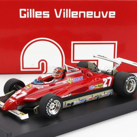 BRUMM 1/43 FERRARI | F1  126C2 N 27 USA OVEST LONG BEACH GP 1982 GILLES VILLENEUVE - WITH DRIVER FIGURE | RED