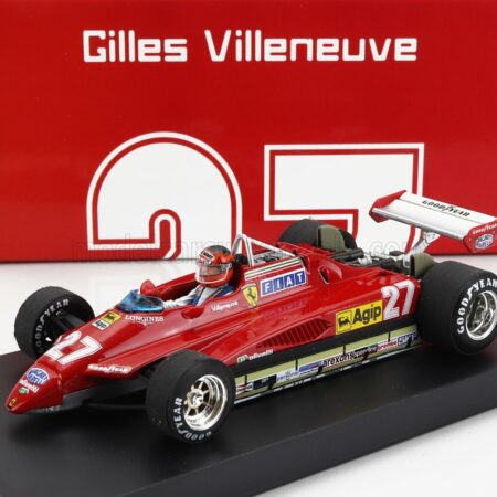 BRUMM 1/43 FERRARI | F1  126C2 N 27 2nd SAN MARINO IMOLA GP 1982 GILLES VILLENEUVE - WITH DRIVER FIGURE | RED